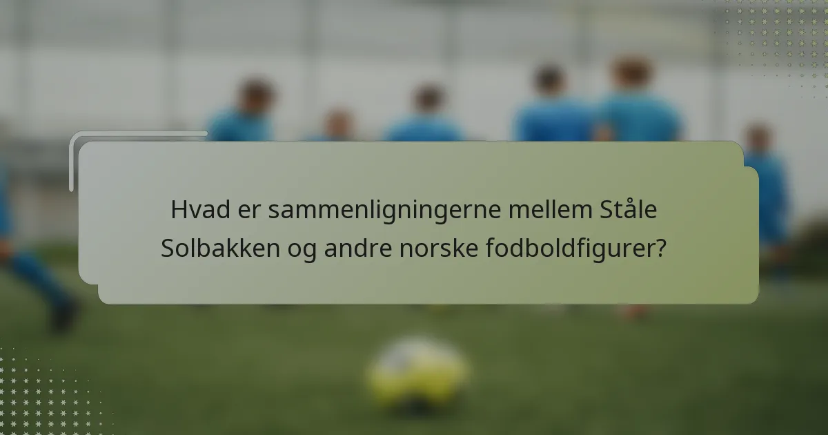 Hvad er sammenligningerne mellem Ståle Solbakken og andre norske fodboldfigurer?