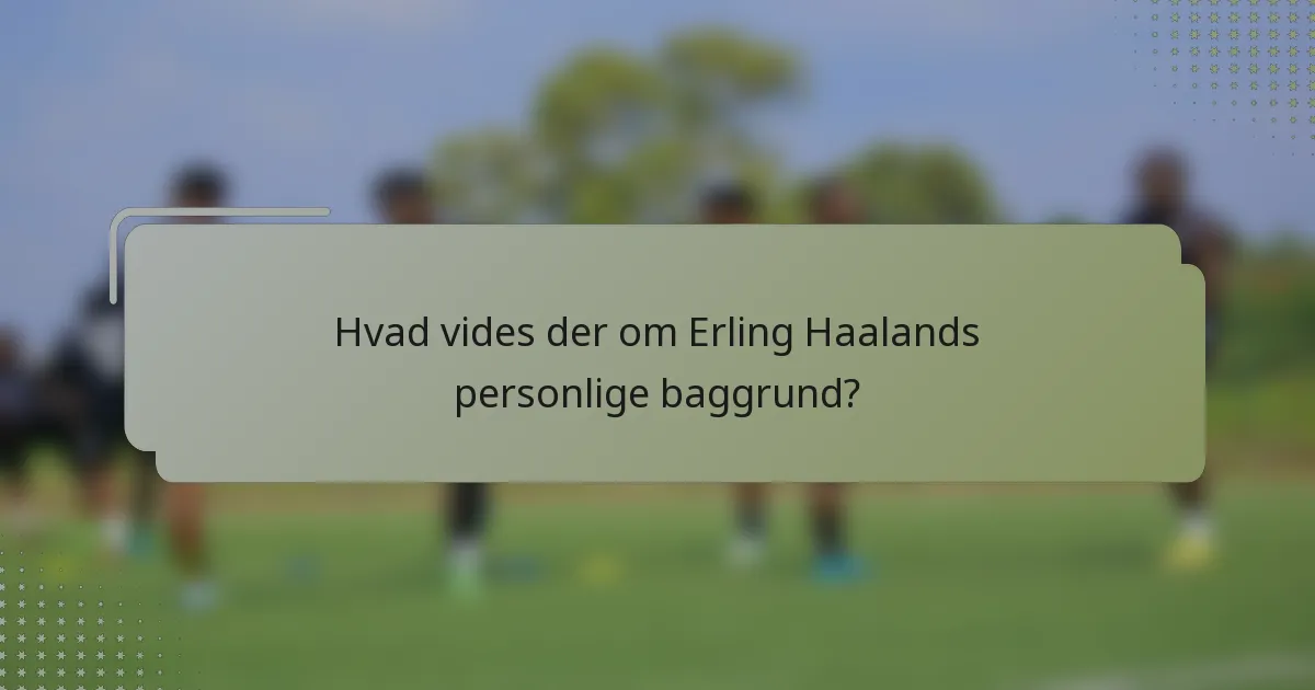 Hvad vides der om Erling Haalands personlige baggrund?